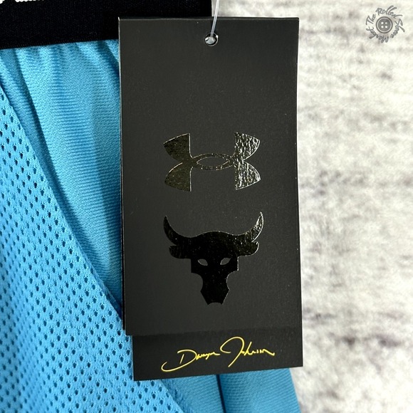 NWT Under Armour Project Rock Girls Play Up Shorts Glacier Blue Size Large‎ - Picture 5 of 10